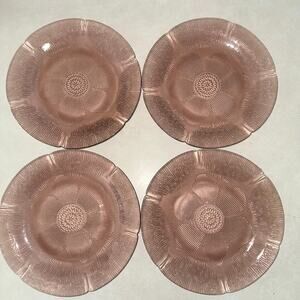 Fortecrisa Mexico set of 4 amethyst purple glass 9.83” dinner plates